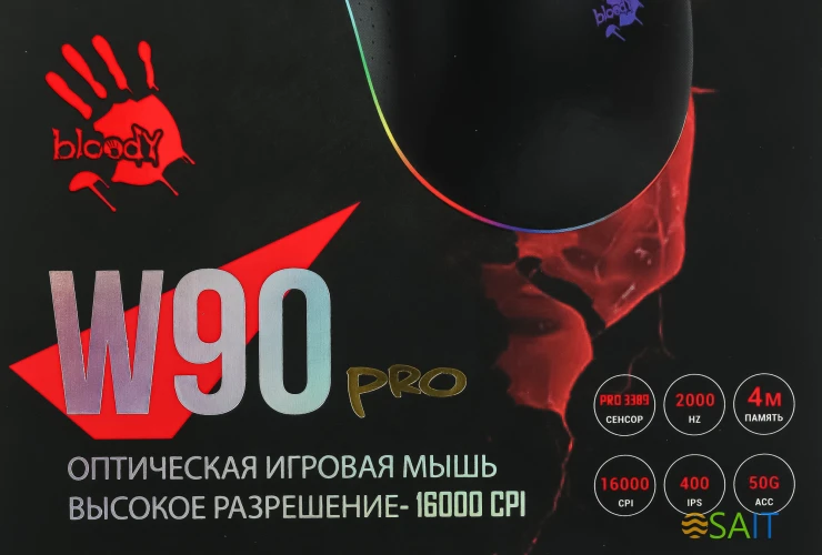 Мышь A4Tech Bloody W90 Pro черный оптическая 16000dpi USB 10but