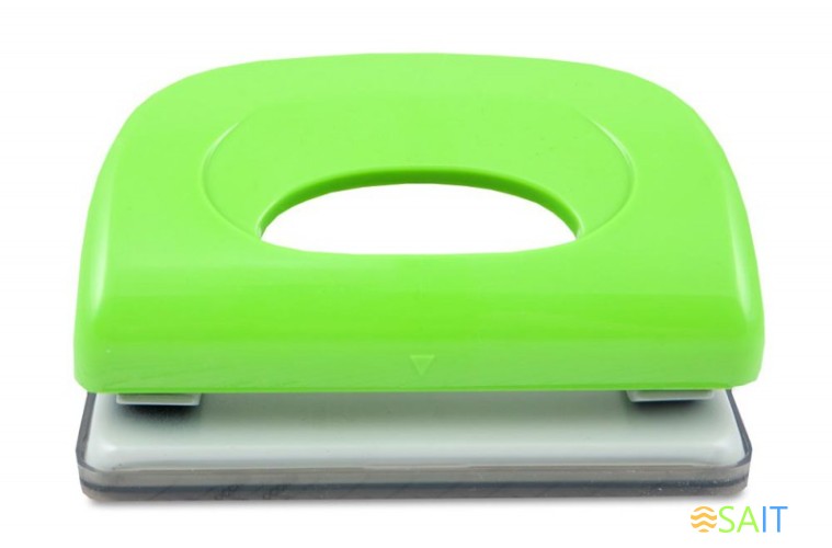 Дырокол Kw-Trio Dolphin 091X9 макс.:10лист. пластик ассорти отв.:2 с линейкой