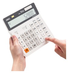 Калькулятор бухгалтерский Deli EM01010 белый 12-разр.