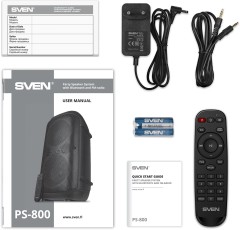 Колонка порт. Sven PS-800 черный 100W 2.0 BT 10м 4400mAh