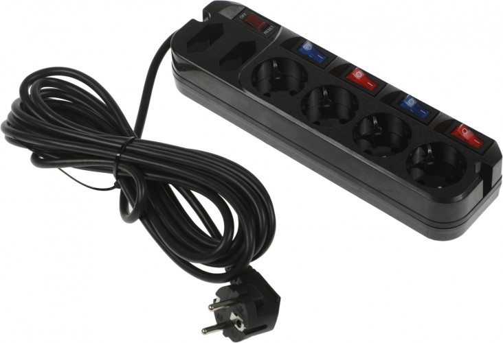Сетевой фильтр Most ARG 5м (6 розеток) черный (коробка)