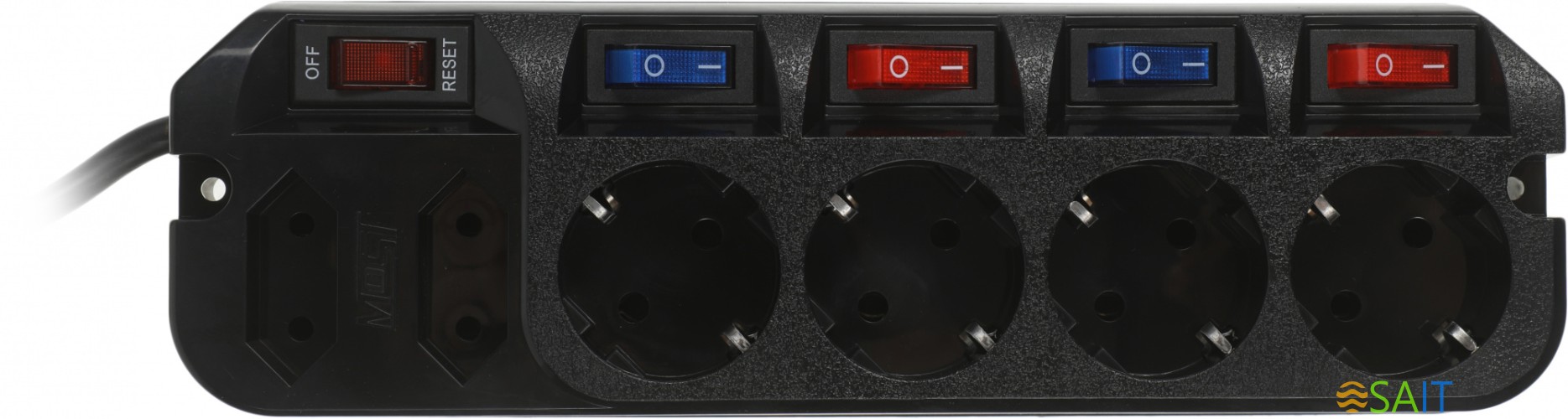 Сетевой фильтр Most ARG 5м (6 розеток) черный (коробка)