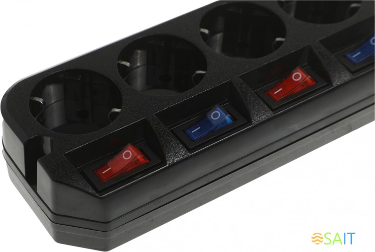 Сетевой фильтр Most ARG 5м (6 розеток) черный (коробка)