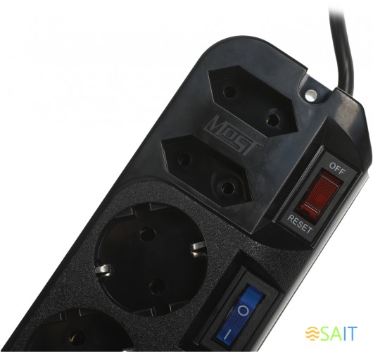 Сетевой фильтр Most ARG 5м (6 розеток) черный (коробка)