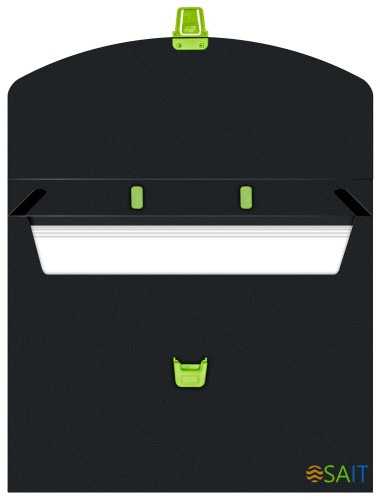 Портфель Бюрократ Black Opal BLPP01LETT 1 отдел. A4 пластик 0.7мм черный/салатовый