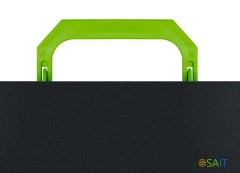 Портфель Бюрократ Black Opal BLPP01LETT 1 отдел. A4 пластик 0.7мм черный/салатовый