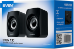 SVEN 130, чёрный, USB, акустическая система 2.0,  мощность 2x3 Вт(RMS) Sven 130