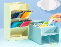 Органайзер настольный Deli 8939BLUE 120х91х205мм синий пластик