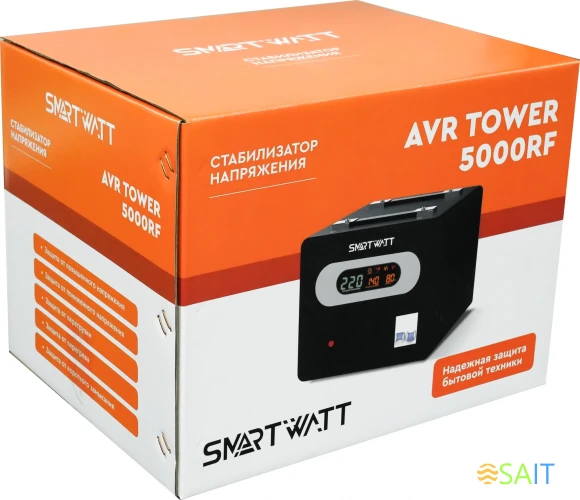 Стабилизатор напряжения Smartwatt AVR Tower 5000RF 5000ВА черный