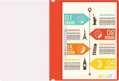 Папка-скоросшиватель Silwerhof Eco A4 прозрач.верх.лист пластик красный 0.11/0.13