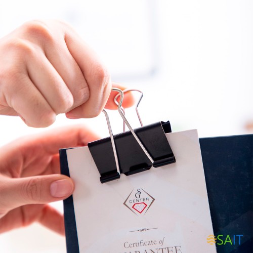 Зажимы Deli E38561 металл 51мм черный (упак.:12шт) картонная коробка