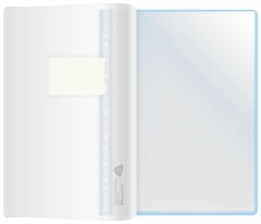 Папка-скоросшиватель Silwerhof 255121-02 A4 прозрач.верх.лист 20 вкладышей боков.перф. полипропилен голубой