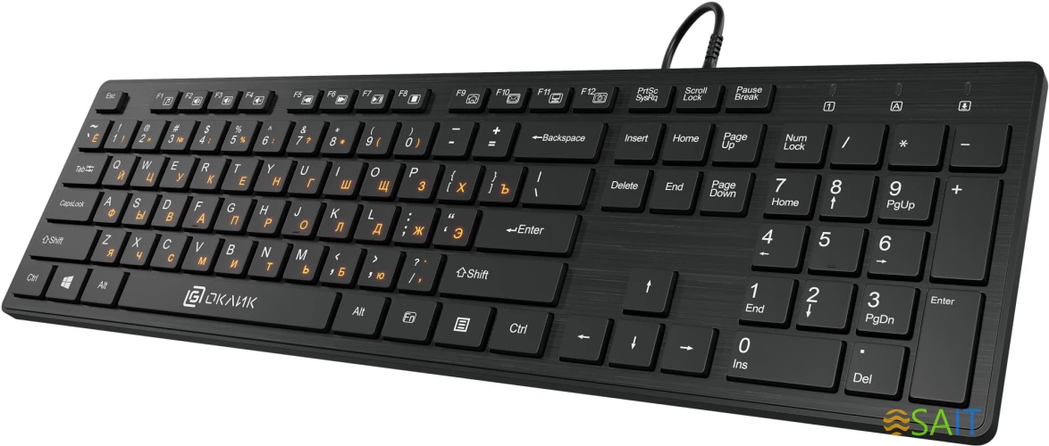 Клавиатура Оклик 520M2U черный/черный USB slim Multimedia