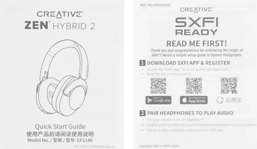 Гарнитура мониторные Creative Zen Hybrid 2 1.2м бежевый беспроводные bluetooth оголовье (51EF1140AA000)