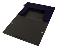 Папка на резинке Бюрократ DeLuxe DL510BBERRY A4 пластик кор.30мм 0.7мм черничный