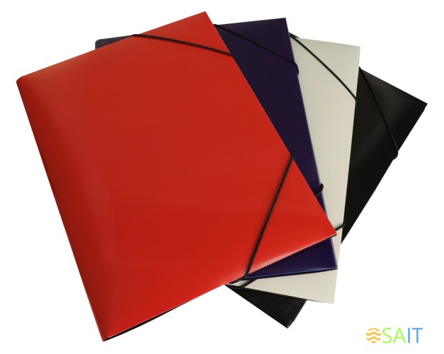 Папка на резинке Бюрократ DeLuxe DL510BBERRY A4 пластик кор.30мм 0.7мм черничный