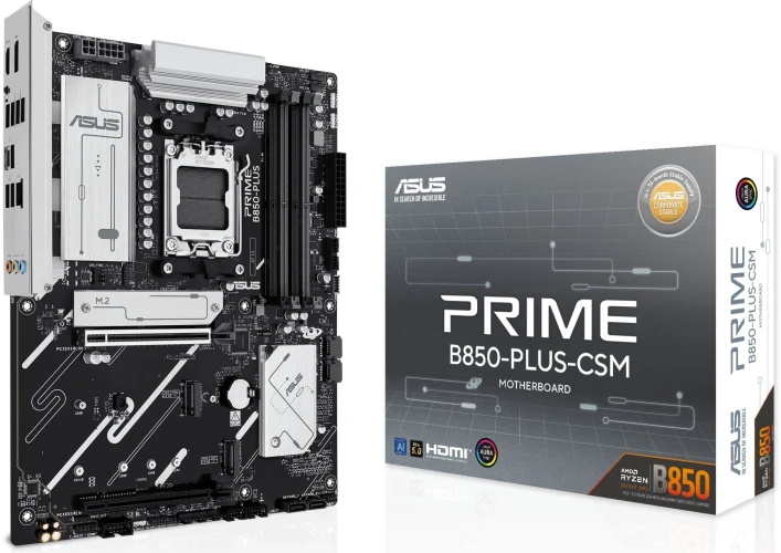 Материнская плата Asus PRIME B850-PLUS-CSM SocketAM5 AMD B850 4xDDR5 ATX AC`97 8ch(7.1) 2.5Gg RAID+HDMI+DP