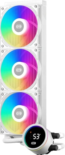 Система водяного охлаждения PcCooler DA360 Pro Digital WH ARGB Soc-AM5/AM4/1200/1700/1851 белый 4-pin Al LCD 300W Ret (DA360PRO-WHAWXL-GL)