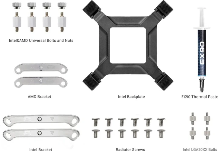 Система водяного охлаждения PcCooler DA360 Pro Digital WH ARGB Soc-AM5/AM4/1200/1700/1851 белый 4-pin Al LCD 300W Ret (DA360PRO-WHAWXL-GL)