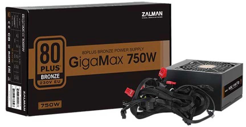 Блок питания Zalman ATX 750W ZM750-GVII 80+ bronze 24pin APFC 120mm fan 5xSATA RTL