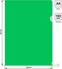 Папка-уголок Бюрократ -E310/1GR A4 пластик 0.18мм зеленый