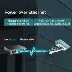 Коммутатор TP-Link TL-SF1005LP (L2) 5x100Мбит/с 4PoE 41W неуправляемый