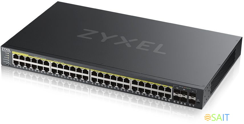 Коммутатор Zyxel GS2220-50HP-EU0101F (L2) 44x1Гбит/с 4xКомбо(1000BASE-T/SFP) 2SFP 48PoE+ 375W управляемый
