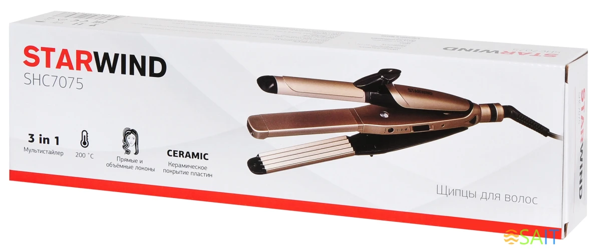Щипцы Starwind SHC 7075 55Вт шампань/черный макс.темп.:200С