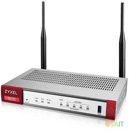 Межсетевой экран Zyxel USG Flex 100AX (USGFLEX100AX-EUCI01F) AX1800 10/100/1000BASE-TX серебристый