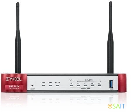 Межсетевой экран Zyxel USG Flex 100AX (USGFLEX100AX-EUCI01F) AX1800 10/100/1000BASE-TX серебристый