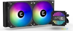 Система водяного охлаждения Zalman Alpha2 A24 ARGB Soc-AM5/AM4/1200/1700/1851 черный 4-pin 29.7dB Al+Cu LCD 2000gr Ret (ALPHA2 A24 BLACK)