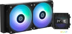 Система водяного охлаждения Zalman Alpha2 A24 ARGB Soc-AM5/AM4/1200/1700/1851 черный 4-pin 29.7dB Al+Cu LCD 2000gr Ret (ALPHA2 A24 BLACK)