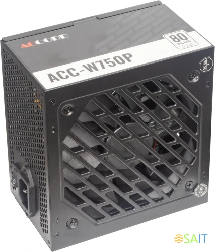 Блок питания Accord ATX 750W ACC-W750P 80 PLUS WHITE (20+4pin) 120mm fan 6xSATA RTL