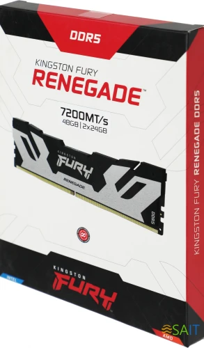 Память DDR5 2x24GB 7200MHz Kingston KF572C38RSK2-48 Fury Renegade XMP RTL Gaming PC5-57600 CL38 DIMM 288-pin 1.45В kit single rank с радиатором Ret