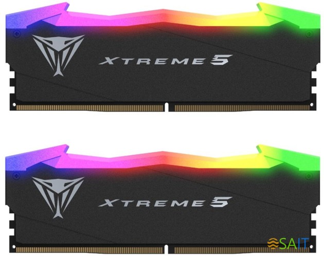 Память DDR5 2x24GB 8000MHz Patriot PVXR548G80C38K Viper Xtreme 5 RGB RTL Gaming PC5-64000 CL38 DIMM 288-pin 1.45В с радиатором Ret