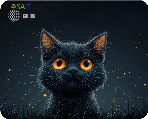 Коврик для мыши Cactus Black Cat 250x200x3мм (CS-MPC-D09S)