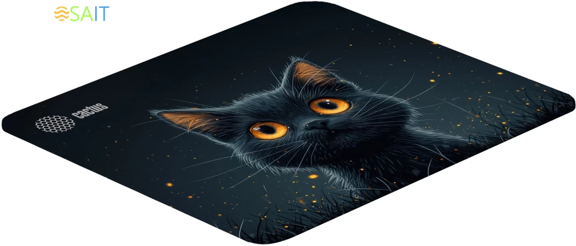 Коврик для мыши Cactus Black Cat 250x200x3мм (CS-MPC-D09S)