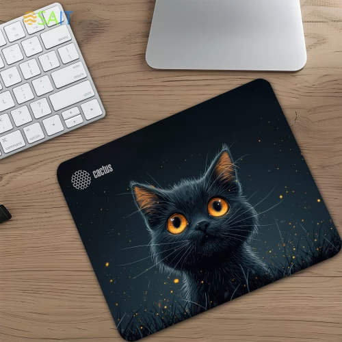 Коврик для мыши Cactus Black Cat 250x200x3мм (CS-MPC-D09S)