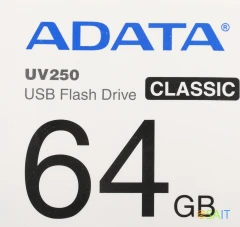 Флеш Диск A-Data 64Gb UV250 AUV250-64G-RBK USB2.0 серебристый