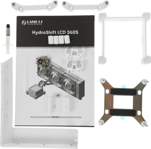 Система водяного охлаждения Lian-Li HydroShift LCD 360S Soc-AM5/AM4/1700/1851 белый 4-pin 29.8dB Al+Cu LCD 330W Ret (G89.GHSLCD36SW.R0)