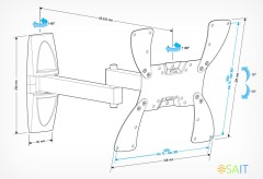 Кронштейн для телевизора Holder LCDS-5046 белый 22"-42" макс.30кг настенный поворот и наклон