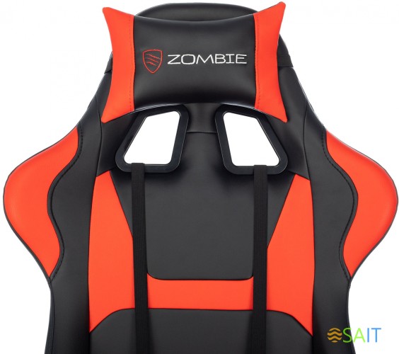 Кресло игровое Zombie Game Penta черный/красный эко.кожа с подголов. крестов. пластик