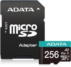 Флеш карта microSDXC 256GB A-Data AUSDX256GUI3V30SA2-RA1 Premier Pro + adapter