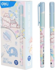 Ручка гелев. Deli MiYou EG15-BL ассорти d=0.5мм син. черн.