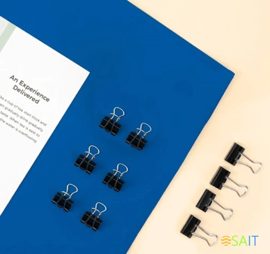 Зажимы Deli EZ65 металл 19мм черный (упак.:12шт) картонная коробка