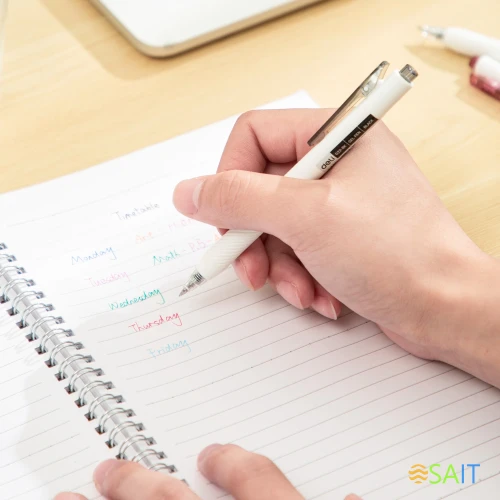 Ручка гелев. автоматическая Deli EG22-BL белый/синий d=0.5мм син. черн. кор.