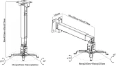 Кронштейн для проектора Cactus CS-VM-PRE01-WT белый макс.20кг настенный и потолочный поворот и наклон