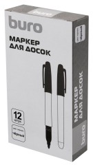 Маркер для досок Buro пулевидный пиш. наконечник 2.5мм черный коробка