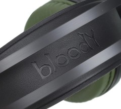 Наушники с микрофоном A4Tech Bloody J450 черный/зеленый 1.8м мониторные оголовье (J450)