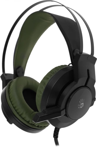 Наушники с микрофоном A4Tech Bloody J450 черный/зеленый 1.8м мониторные оголовье (J450)